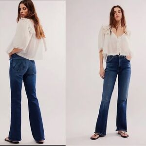 Mother The Desperado High-Rise Flare Leg Jeans in C'est La Vie 31